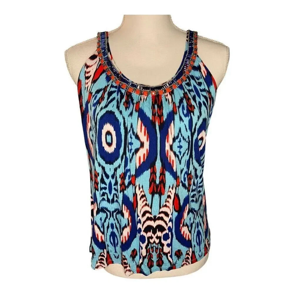 INC international‎ concepts women’s medium tribal tank beaded neckline